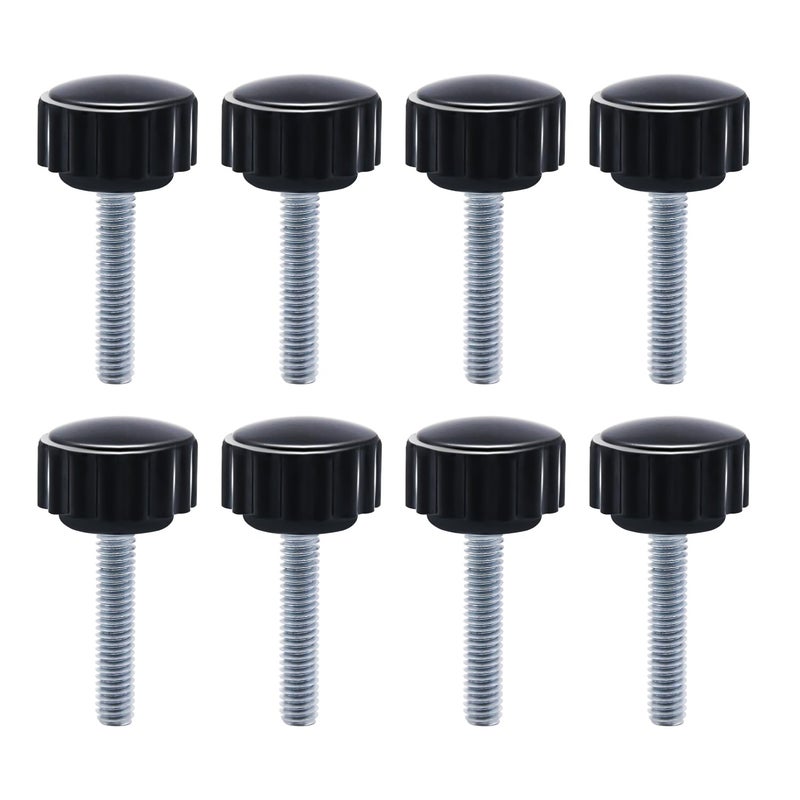 QIMAOO 8pcs Metric Male Thread Knurled, M4 x 40mm Black Thumb Screw Clamping Knobs Plastic Grip Threaded Knurled - Image 1